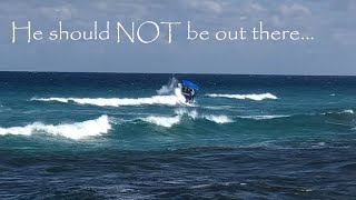 PONTOON BOAT GOES OUT IN HUGE BOYNTON BEACH INLET SURF [upl. by Sherilyn]