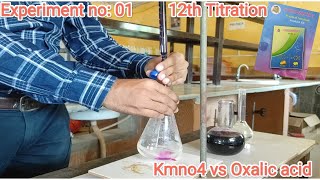 Titration to determine the concentration in terms molarity of kmno4 titrating aganist oxalic acid [upl. by Yentihw]