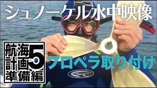 ヨットのプロペラとステアリングコンパス取り付け【航海計画 準備編５】海に潜っての作業です [upl. by Ackerman]