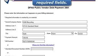 DFAS Limestone Public Vendor Payment Form eTutorial [upl. by Mayeda682]