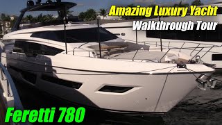 Italian Beauty  2023 Feretti 780 Luxury Yacht [upl. by Animar]