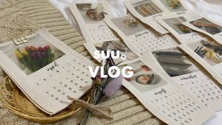 【VLOG】ファブリックカレンダーの作り方ファブリックポスターハンドメイド／プレゼントおうち時間 [upl. by Varian]