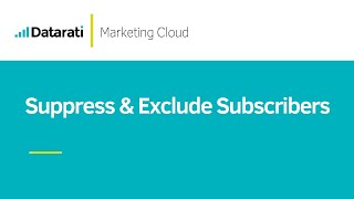 How to Suppress and Exclude Subscribers from Sends in Salesforce Marketing Cloud [upl. by Ecadnac]