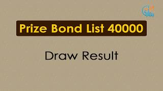 Prize Bond Draw List 40000 [upl. by Meridel]