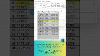 excel exceltips exceltutorial remove duplicates data just by clicking your mouse or touchpad [upl. by Tolland]