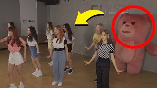 SUB PRANK Kpop Idols have no Idea the Giant Bear will move ft LIGHTSUM [upl. by Goodman]