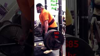 585 pounds rack deadlift from pin 8 deadlift deadlifts backworkout powerlift powerlifter [upl. by Golanka798]