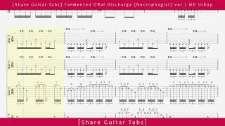 Share Guitar Tabs Fermented Offal Discharge Necrophagist ver 2 HD 1080p [upl. by Haas468]