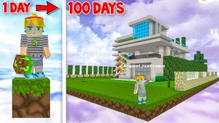 100 Days ONE BLOCK Challenge in Skyblock Blockman Go [upl. by Yelyk32]