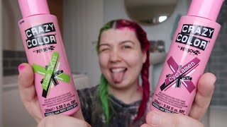 Dying My Hair Green and Pink Using Crazy Color Lime Twist and Cyclamen [upl. by Kreis]