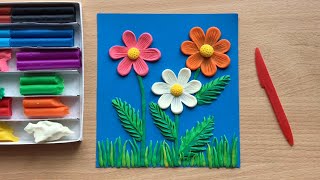 Лепка цветов из пластилина  Modeling of flowers from plasticine [upl. by Analram]