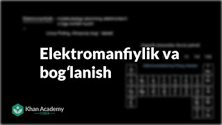 Elektromanfiylik va bogʻlanish  Kimyo va hayot  Biologiya  Khan Academy Oʻzbek [upl. by Vial]