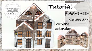 DIY  Adventskalender  basteln mit Papier  Haus  Weihnachten  Tutorial [upl. by Okiram]