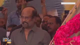 Rajinikanth Pays Respects Homage to DMDK Chief Vijayakanth at Island Ground Chennai  News9 [upl. by Yllime408]