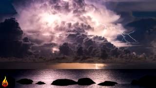 1 Hour Ocean Thunderstorm Sounds  Rain Sounds Wave Sounds Nature Sounds ♫386 [upl. by Odille]