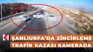 Şanlıurfa’da zincirleme trafik kazası kamerada [upl. by Eentrok450]