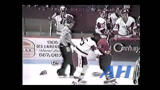 QMJHL   1991 John KovacsLAV v Guy LehouxDRU Laval Titan Drummondville Voltigeurs [upl. by Aliahkim637]