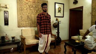 How to wear Dhoti Panjagajam How to wear Panchakacham [upl. by Seow]