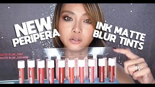 Peripera Ink Matte Blur Tints All Lip Swatches and Quick Review [upl. by Weismann720]