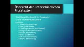 Übersicht Prosatexte analysieren und interpretieren  Deutsch [upl. by Oigile]