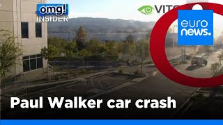 Moment of Paul Walker car crash caught on nearby security cam  euronews 🇬🇧 [upl. by Bayless]