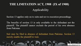 Section 13 of The Limitation Act 1908 [upl. by Taite]