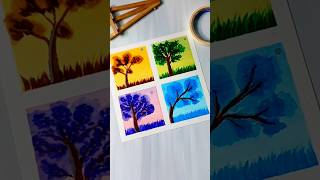 Tree Art Using Brush Pen  Drawing Colorful Trees yt tree drawing shorts MissAgrawal21kids [upl. by Rapsac855]