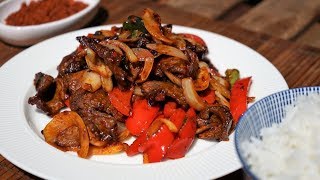 Stir Fry Sate Beef  Chinese Style  Morgane Recipes [upl. by Eula]