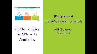 5  SoftwareAG webMethods API Gateway Tutorial  Enable Logging of APIs with Analytics [upl. by Trub]