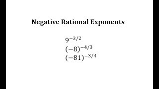 Simplify Expressions with Negative Rational Exponents Ex 2 [upl. by Brighton]