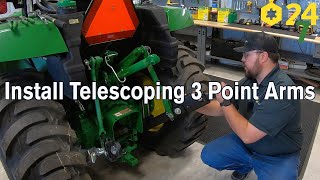 How to Install Telescoping 3 Point Arms on John Deere Tractor [upl. by Analihp]