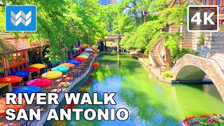 4K River Walk in San Antonio Texas USA  Virtual Walking Tour amp Travel Guide 🎧 Binaural City Sound [upl. by Zzabahs483]