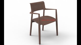 Solidworks  Surface  Wood Chair 01 [upl. by Leirbaj]