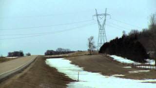 Galloping Basin Electric transmission lines due to wind [upl. by Nerred]