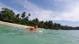 Surf session w camp manager Ine in Sri Lanka [upl. by Eniamaj]