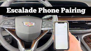 2021  2024 Cadillac Escalade Bluetooth Phone Pairing  How To Pair iPhone CarPlay Connect Samsung [upl. by Nimaynib]