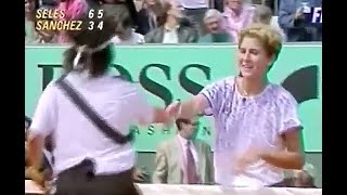 Monica Seles vs Arantxa SanchezVicario 1991 Roland Garros Final Highlights [upl. by Jonina]