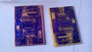 MAKING OF DOUBLE SIDED PCB USING PHOTO SENSITIVE FILM Photoresist Dry Film [upl. by Etteraj]