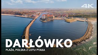 DARŁÓWKO z drona 4K  Plaża miasto z drona polska z lotu ptaka 2021 wakacje nad morzem [upl. by Acilejna]