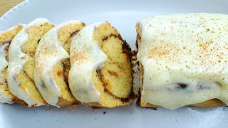 Quick Delicious Cake Recipe  Starbucks Style Cake in 5 Minutes Cinnamon Roll Cake with Frosting [upl. by Dani]