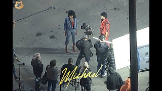 Aerial footage of quotThrillerquot short film for the upcoming Michael Jackson biopic [upl. by Wassyngton]