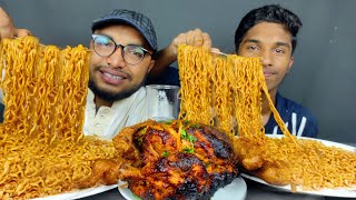 2X SPICY NOODLES EATING CHALLENGE  FIRE SPICY NOODLES CHALLENGE FULL GRILLED CHICKEN EATING SHOW [upl. by Repohtsirhc]