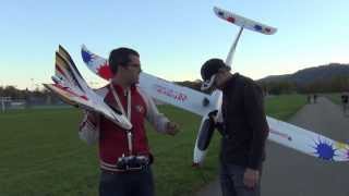 Rc Diamond Sailplane 250m wingspan filmet the Stryker F27Q from Parkzone with GoPro3 and Sony Cam [upl. by Nellahs728]