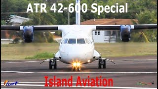 ATR 42600 Super Special  Liat ATR in awesome action  St Kitts Airport [upl. by Eadas]