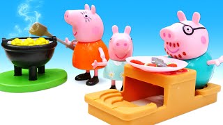 Peppa Pig e sua família vão fazer piquenique História infantil em português Brinquedos de pelúcia [upl. by Mota]