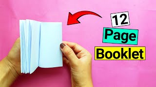 How to Make a 12Page Booklet from Paper  GlueFree [upl. by Cindy]