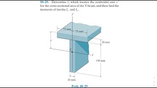 Statics 1029  Determine the ȳ and then find the moments of inertia Ix and Iy [upl. by Anilag]