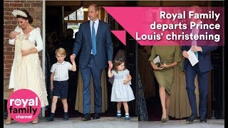 Royal Family departs Prince Louis christening [upl. by Taub338]