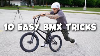 Top 10 Easy Beginner BMX Tricks [upl. by Bobinette]