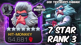 Hit Monkey GOD MODE UNLEASHED  7 Star Rank 3 Max Boosted Gameplay  Marvel Contest of Champions [upl. by Aland]